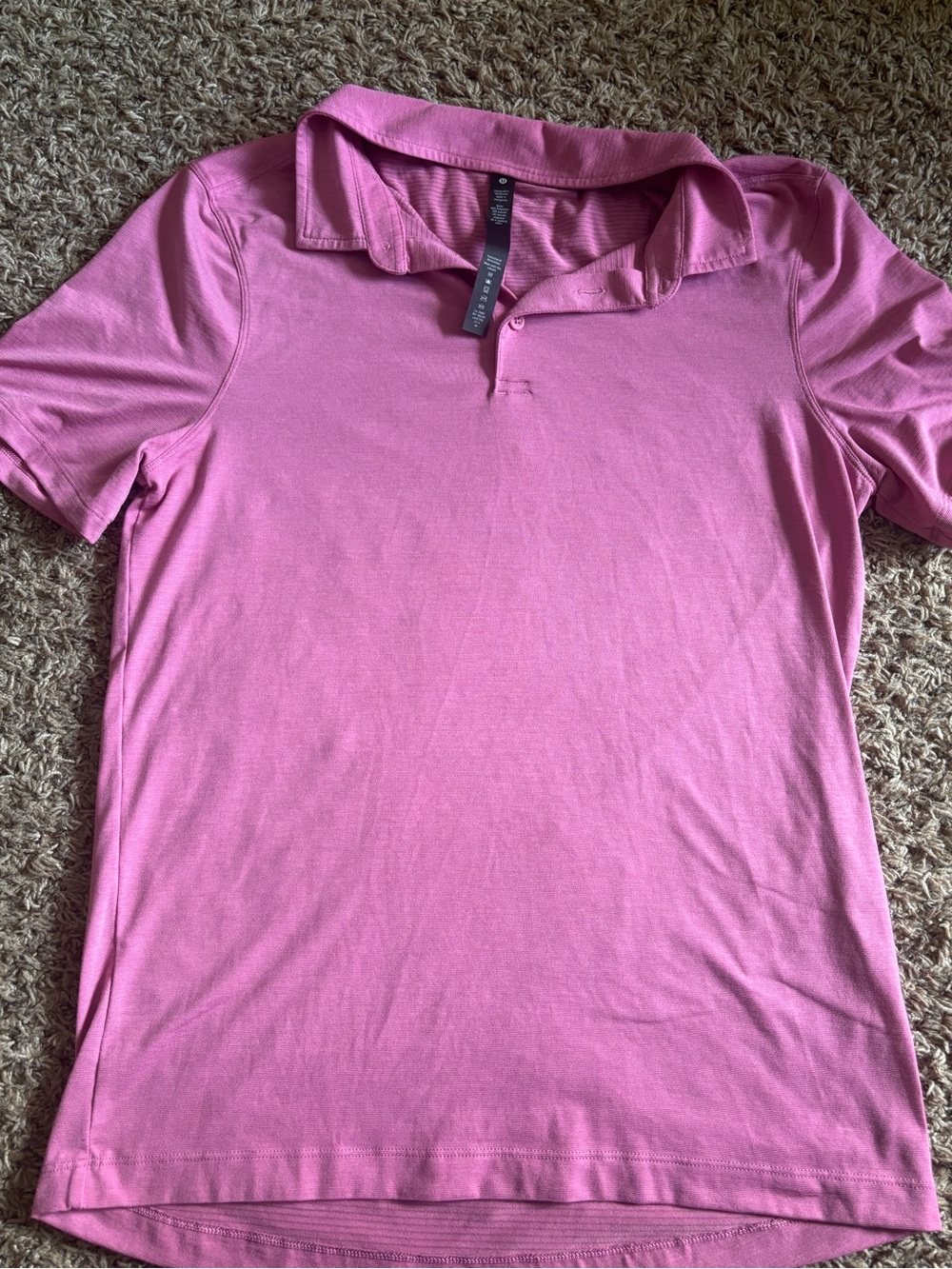 Lululemon Men’s Evolution Polo Shirt Size Small Pink Performance Golf EUC